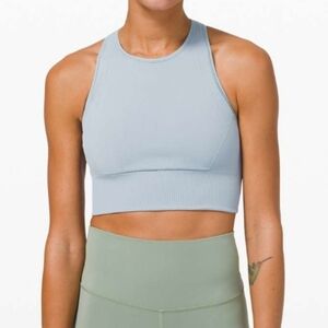 Lululemon Ebb To Train Light Blue Sports Bra Size 10